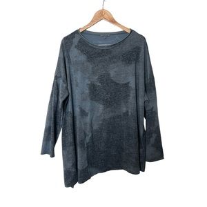 OSKA Top Size 3 UK 14 16 Blue Long Sleeve Cotton Jersey Tunic  0471